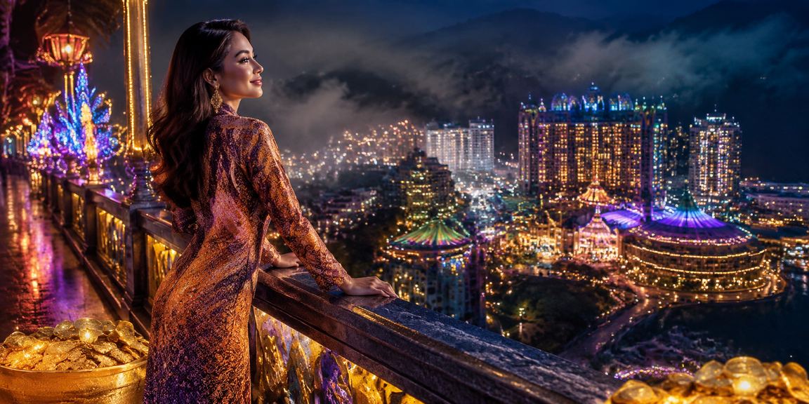 Suasana pertaruhan kasino Genting Highlands dengan corak batik menggambarkan pengalaman is300